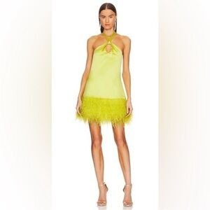 Cinq a sept key lime size 6 mini silk dress